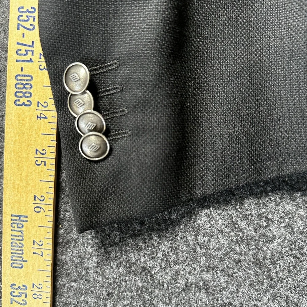 Joseph Abboud Heritage Mens 48 Reg Black Wool Blazer Sport Coat Crest Buttons